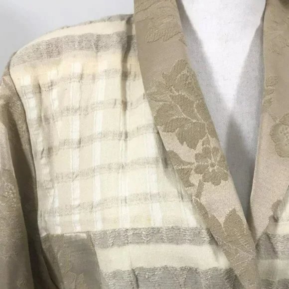 Vintage Brocade Blazer Jacket Cream Women M - Picture 3 of 12